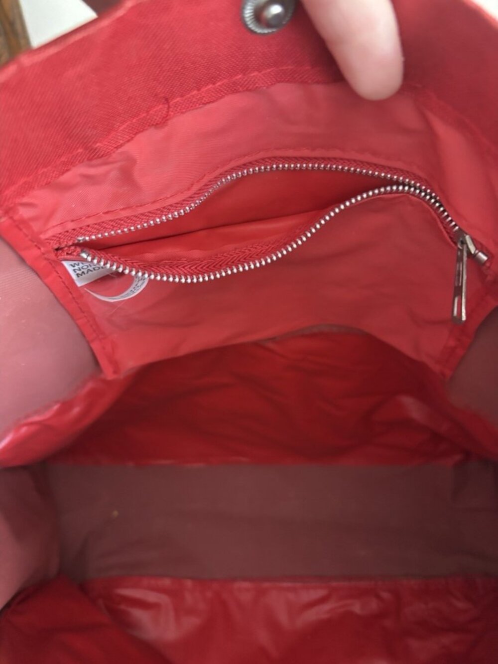 Vintage Red Needlecraft Knitting Needlework Crafts Project Tote Bag MCM - Picture 5 of 13